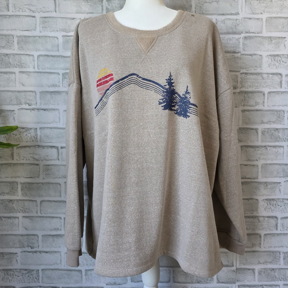 Angels Forever Young Graphic Sweatshirt 3X Beige, Eco-Friendly